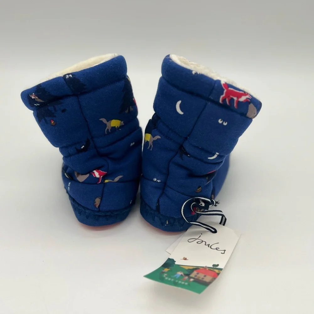Joules Boy's Slipper Socks, Blue Woods Sz 11/12